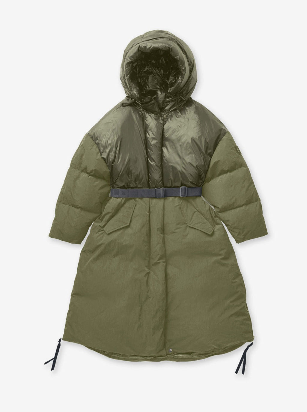 Holden Outerwear Long Down Puffer - Stone Green — side view