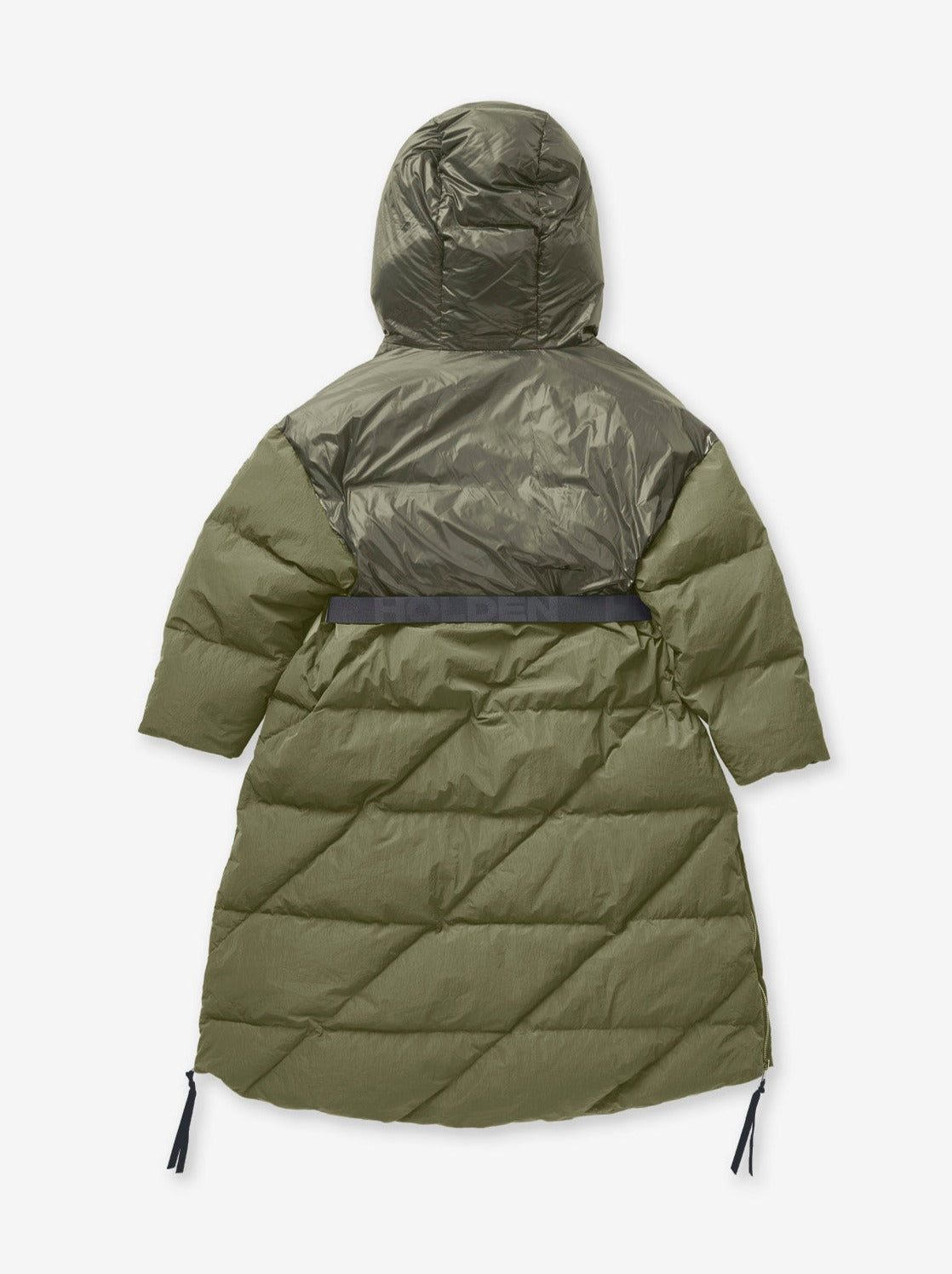 Holden Outerwear Long Down Puffer - Stone Green — back view