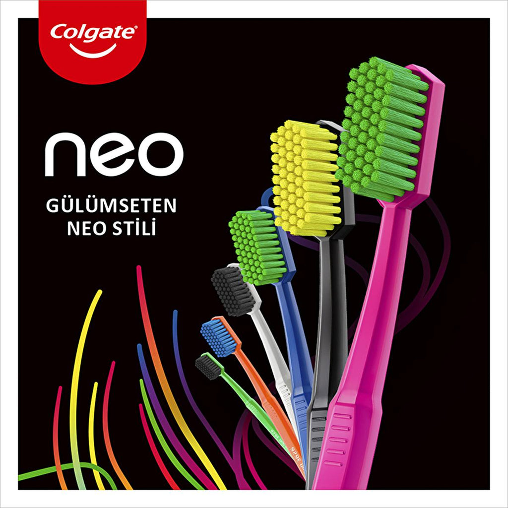 Colgate Colgate Neo Toothbrush - Manual Toothbrush with Dense 2546 Bristles, Medium Hardness, 6 Color Options