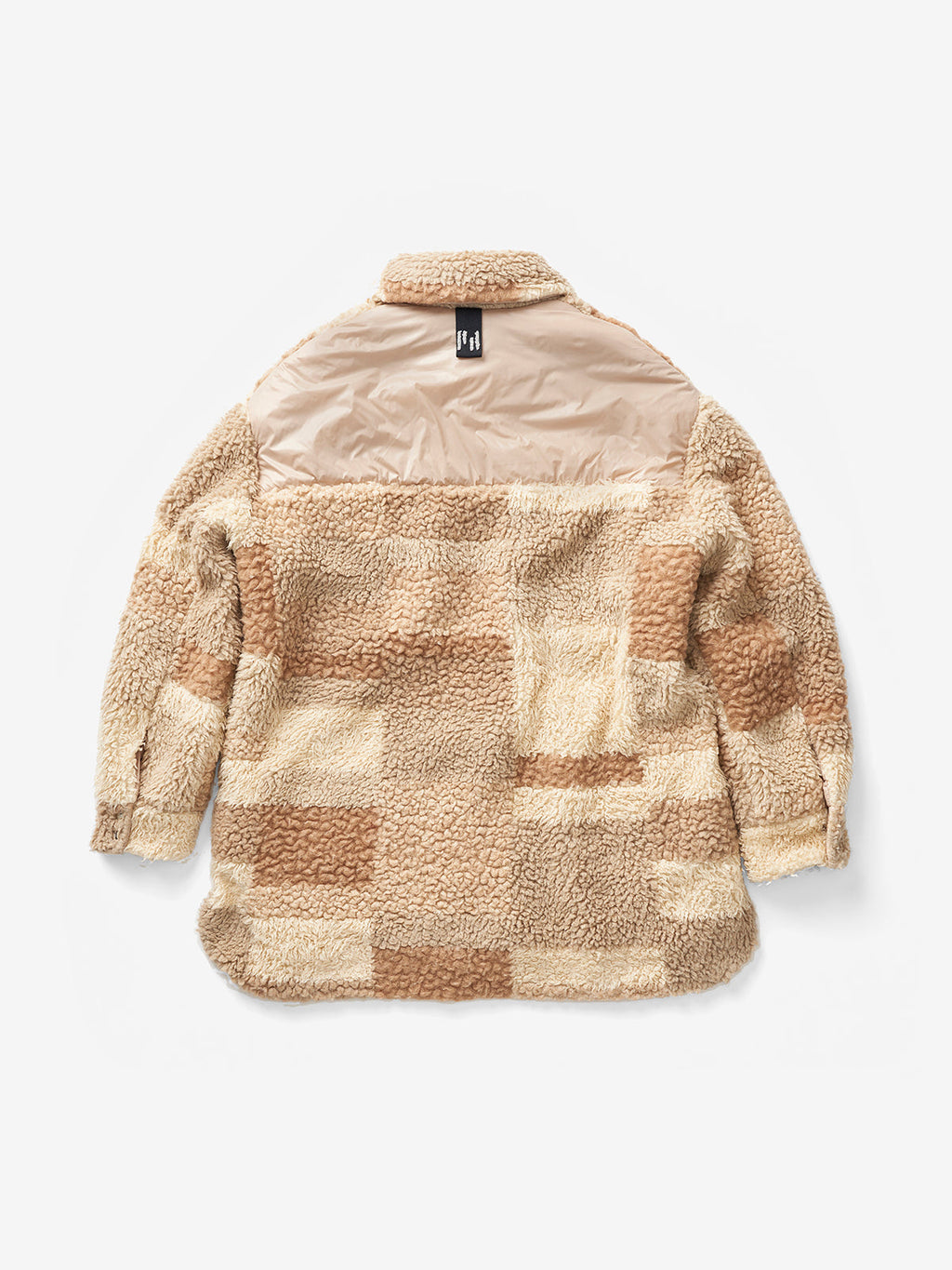 Padded Wool Sherpa Shirt Jacket - Natural Mix — view 6