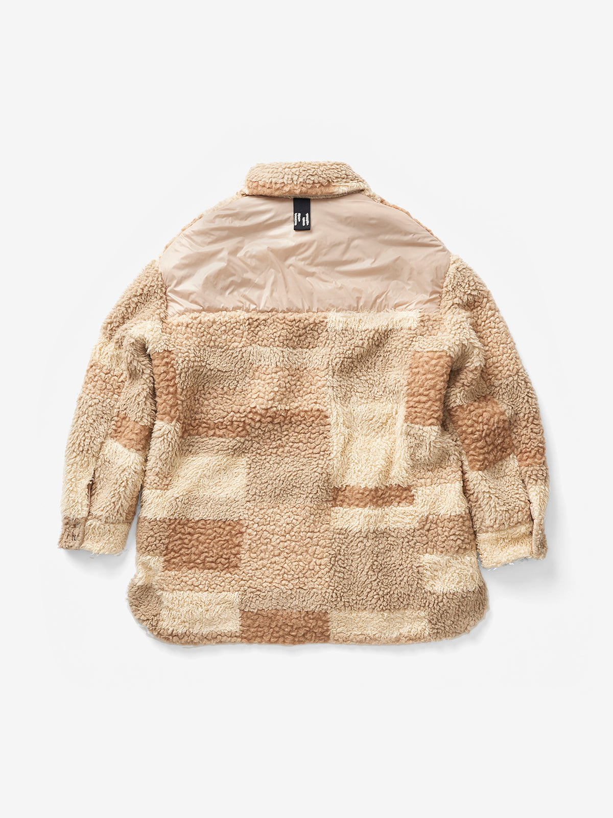Padded Wool Sherpa Shirt Jacket - Natural Mix — view 6