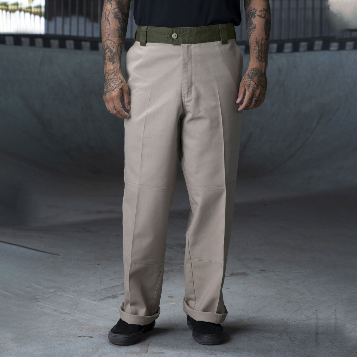 Dickies Ronnie Sandoval Double Knee Pants - Desert Sand/Olive Color Block by Skates USA