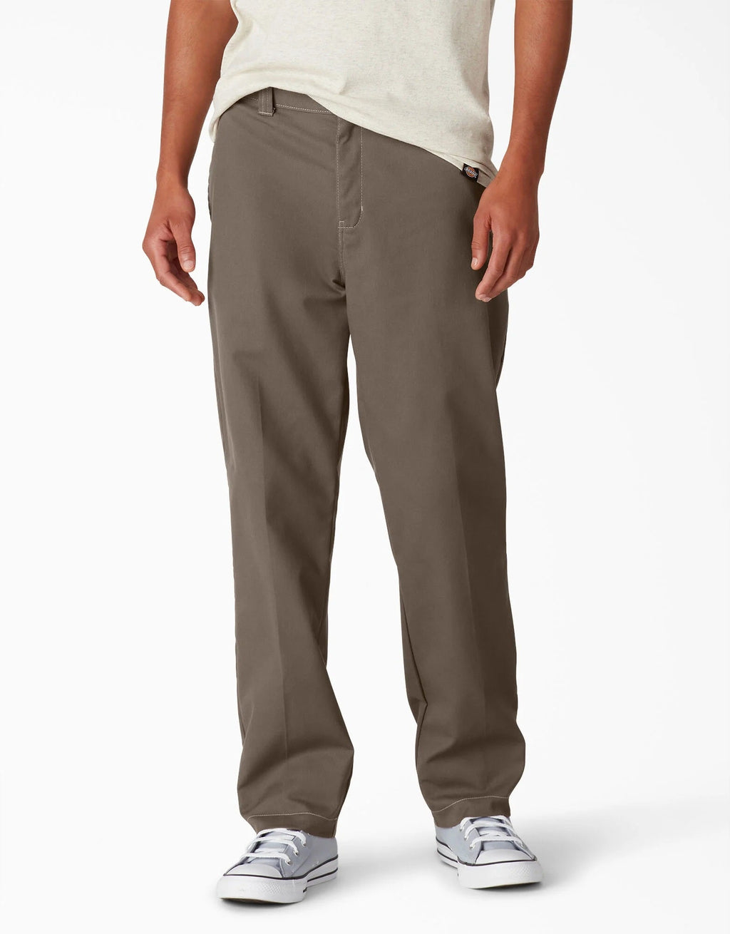 Dickies Skateboarding Slim Straight Pants - Mushroom Contrast Topstitch (TSM) by Skates USA