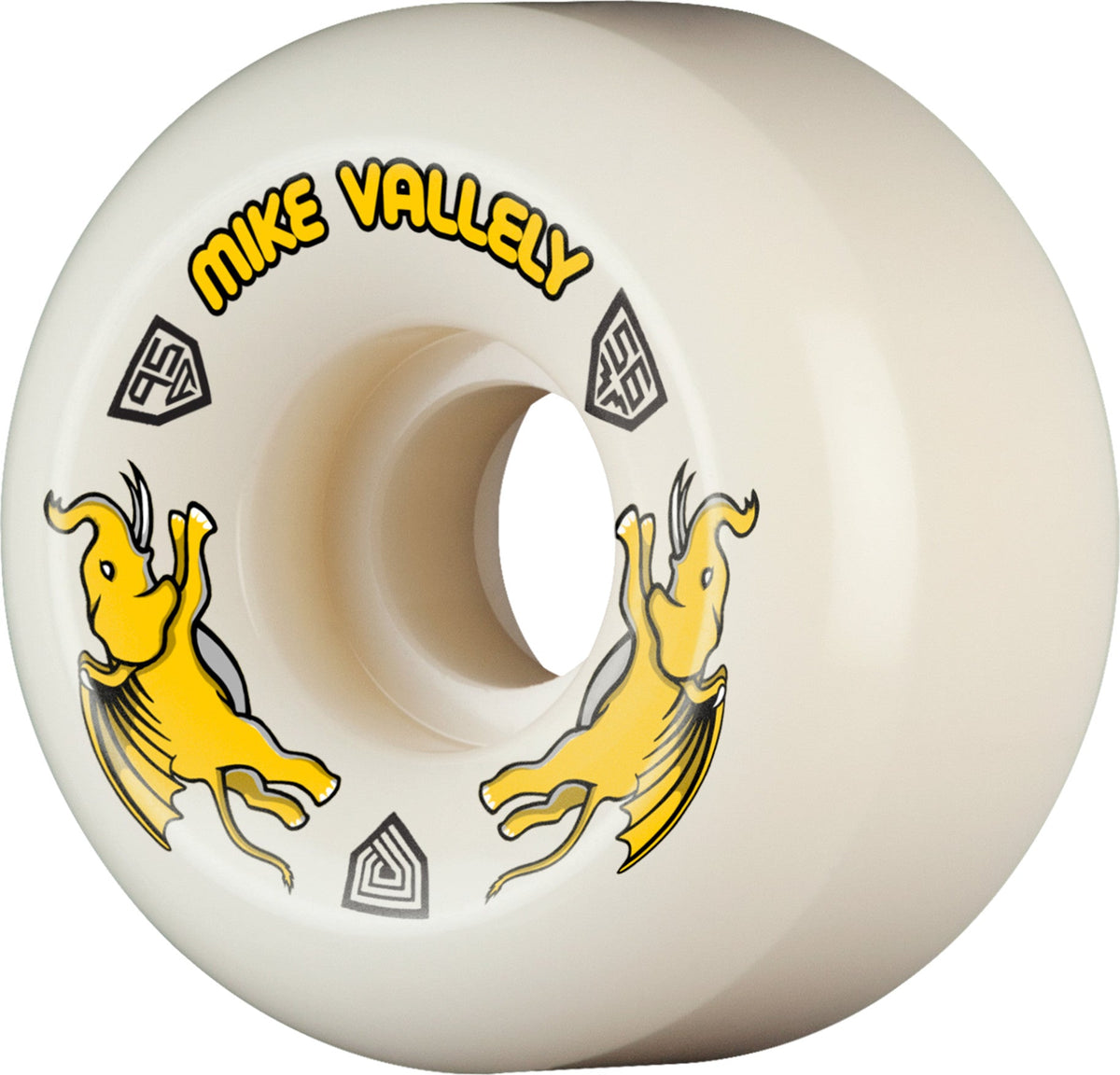 Powell Peralta Mike Vallely Pro Dragons Formula V6 Symmetrical Shape Wheels 56x36mm 95A - Off White (Set of 4) by Skates USA