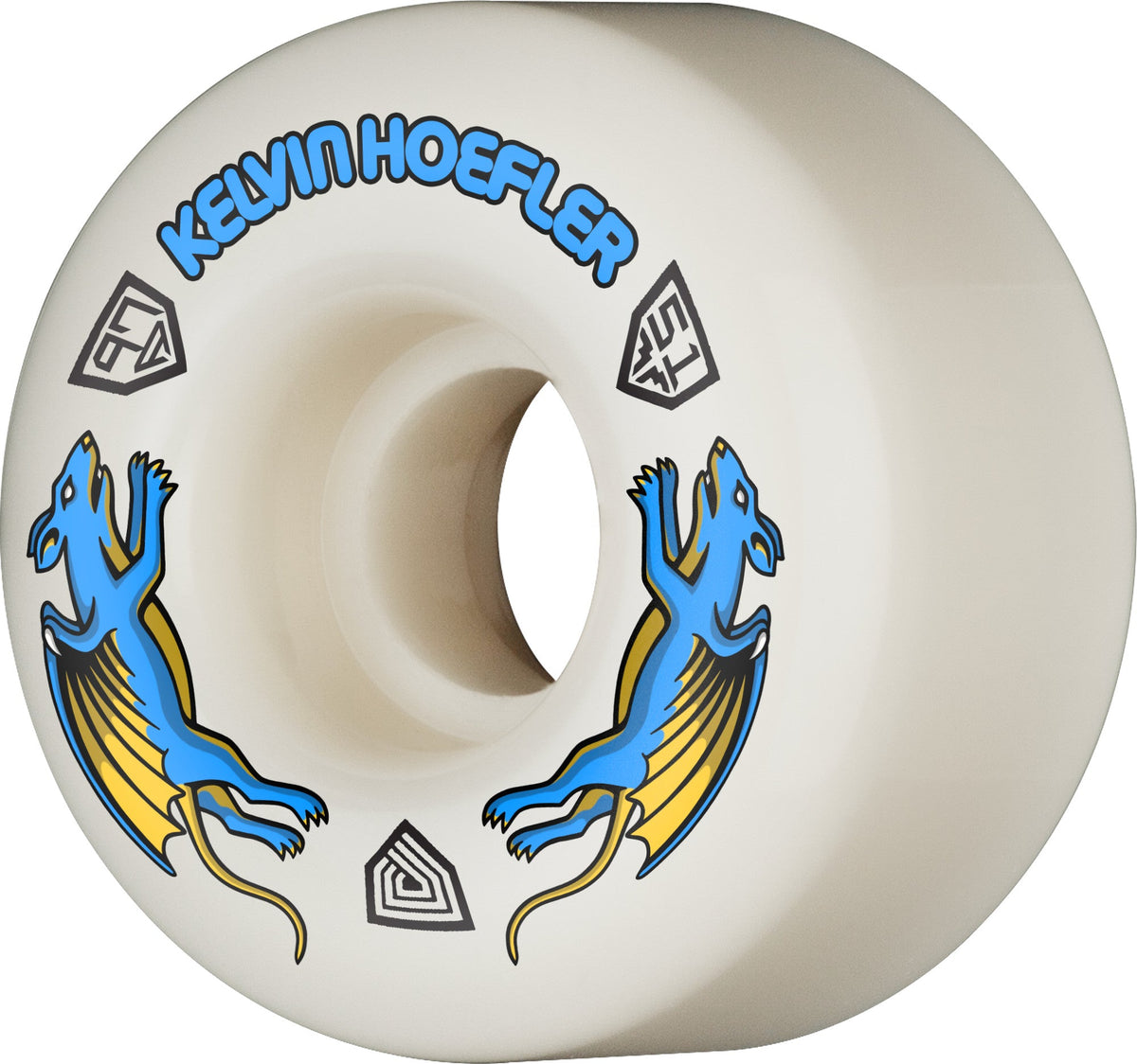 Powell Peralta Dragon Formula Nano Rat Kelvin Hoefler Model Wheels 51x31mm 97A - Off White (Set of 4) by Skates USA