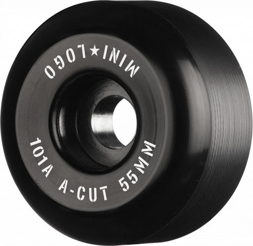Mini Logo Wheels A-Cut "2" 55mm 101a - Black (Set of 4) by Skates USA