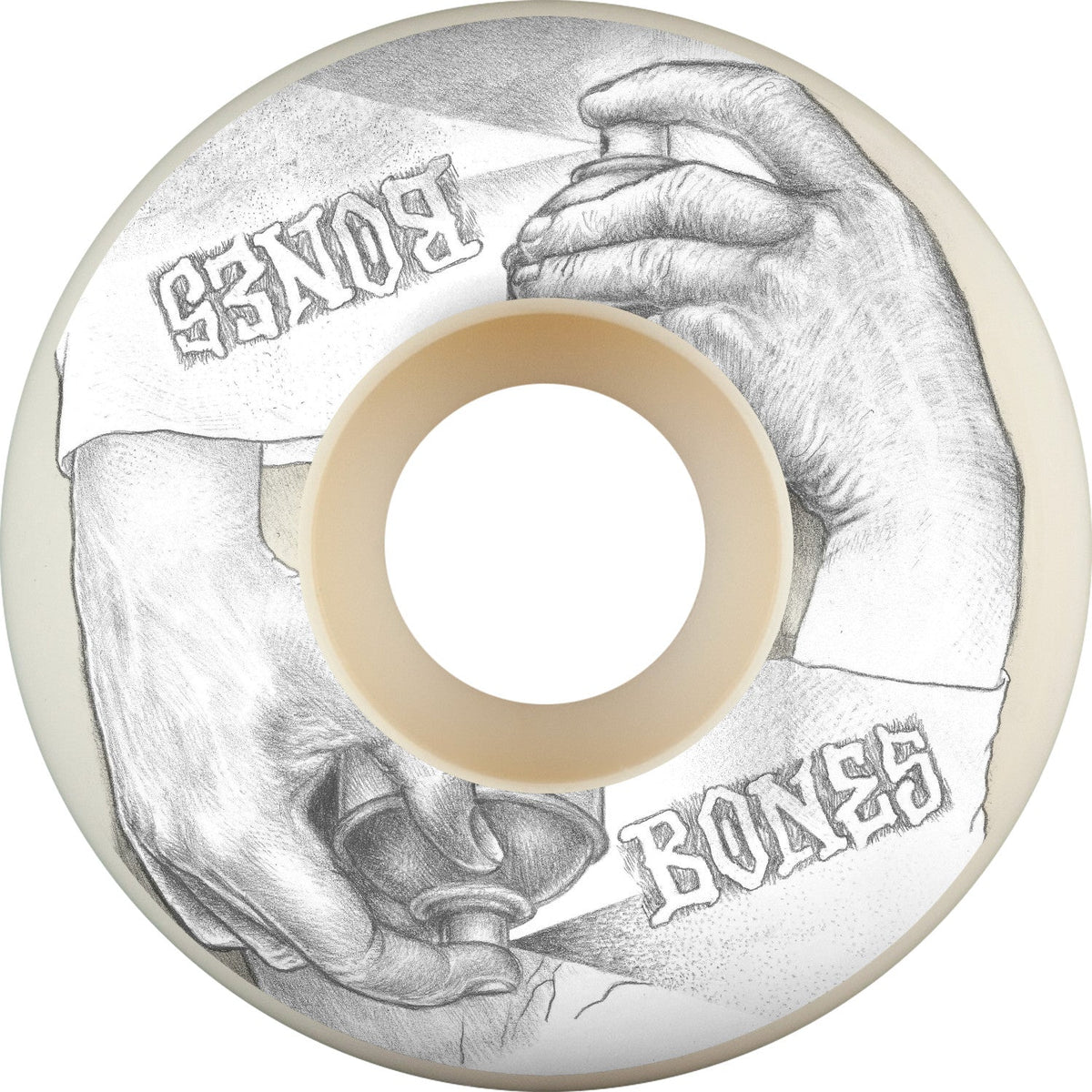 Bones X-Formula Spraying Hands V1 Standard 52mm 97a Wheels - White (Set of 4) by Skates USA