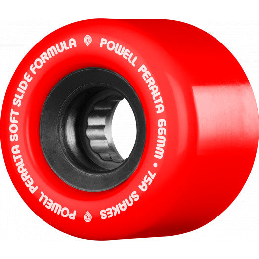 Powell Peralta Wheels Snakes 66mm 75a - Red (Set of 4) by Skates USA