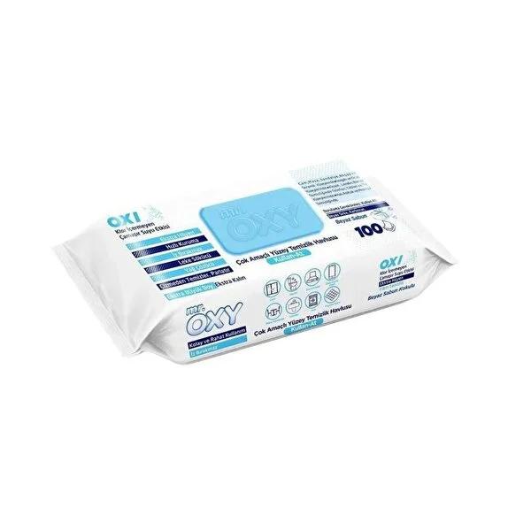 Mr. Oxy Surface Cleaning Wipes - 100 Count, Multi-Purpose, Natural Ingredients, White Soap Scent