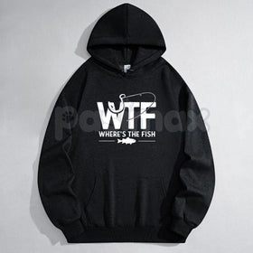 "WTF, Where Is The Fish" Hoodie – Funny Fishing Meme Pullover, Angler Humor Apparel & Statement Gear, Unisex