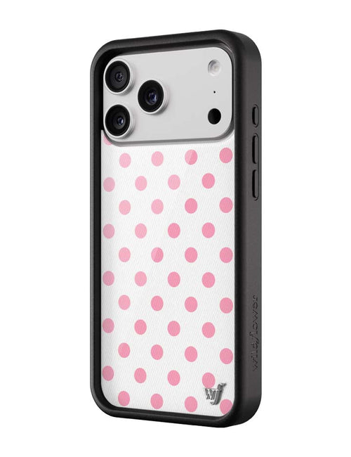 Polka Dot | White and Pink iPhone Case
