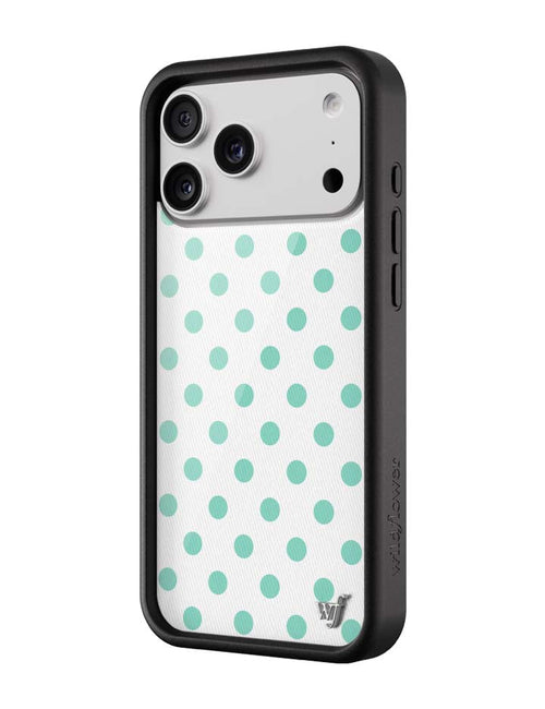 Polka Dot | White and Turquoise iPhone Case