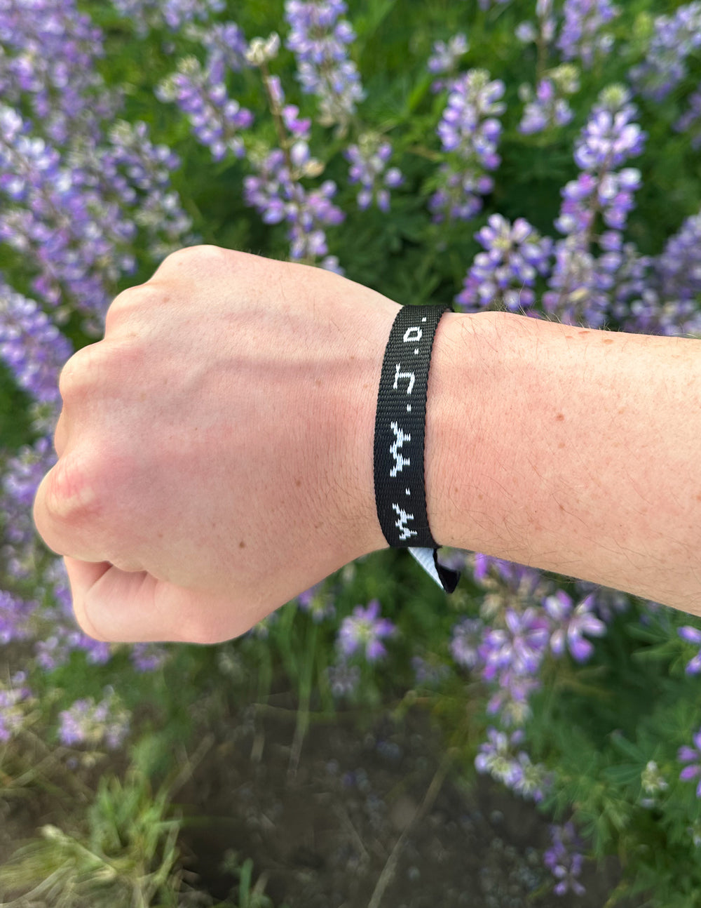 Elevated Faith WWJD Bracelet — fabric or material detail