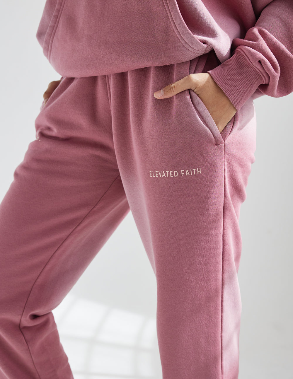 Elevated Faith WWJD Pink Unisex Sweatpant — detail shot 6