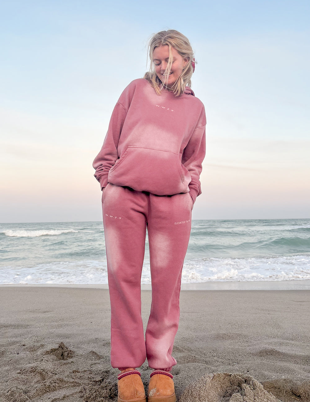 Elevated Faith WWJD Pink Unisex Sweatpant — detail shot 7