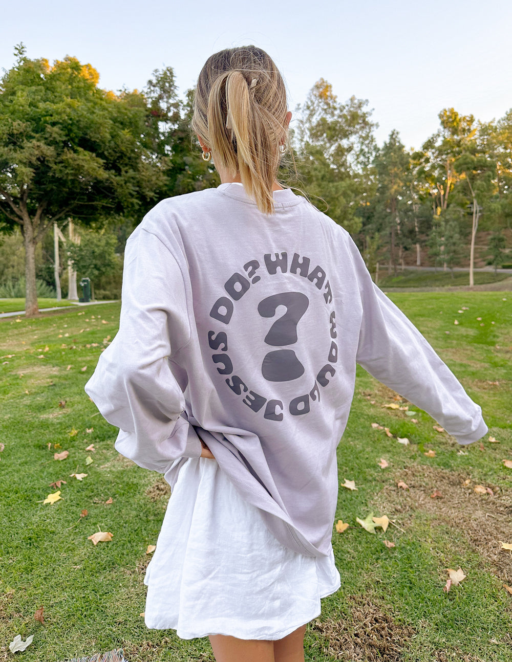 Elevated Faith WWJD Purple Unisex Tee — side view
