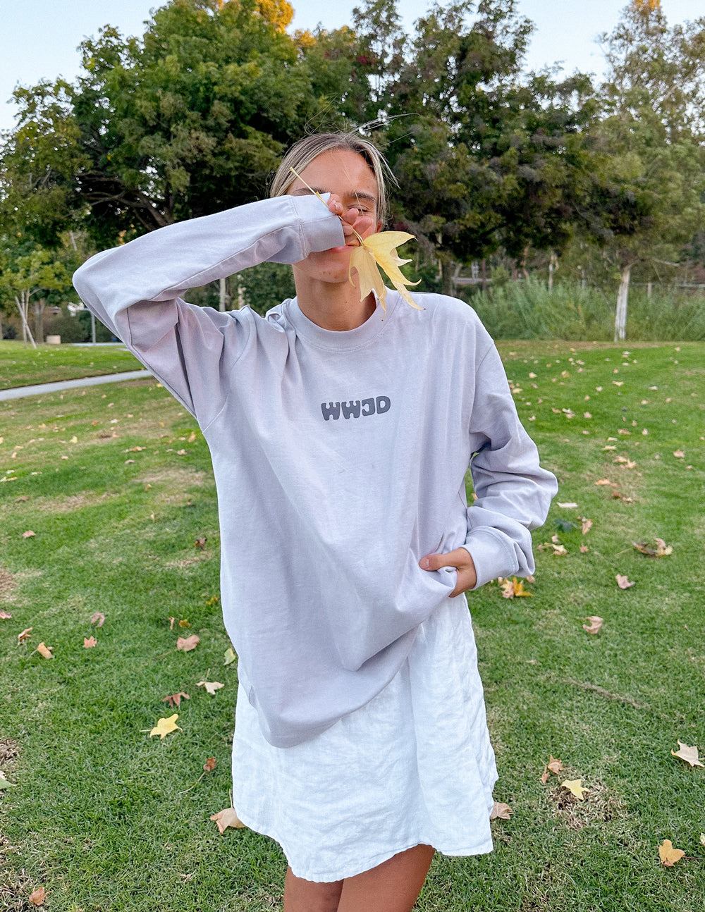 Elevated Faith WWJD Purple Unisex Tee — in-use photo