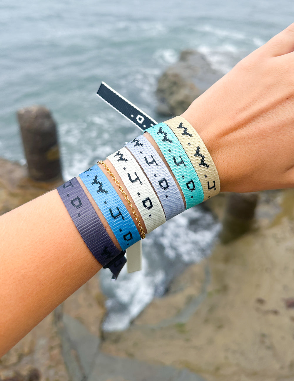 Elevated Faith WWJD Surf Bracelet Pack — detail close-up