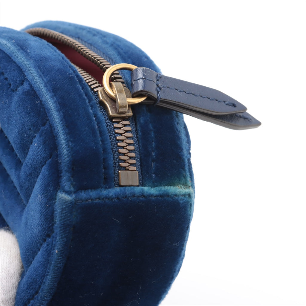 Bolt Boutique Gucci GG Marmont Velvet &amp; Leather Waist Bag Blue 476434  #2614 — alternative angle