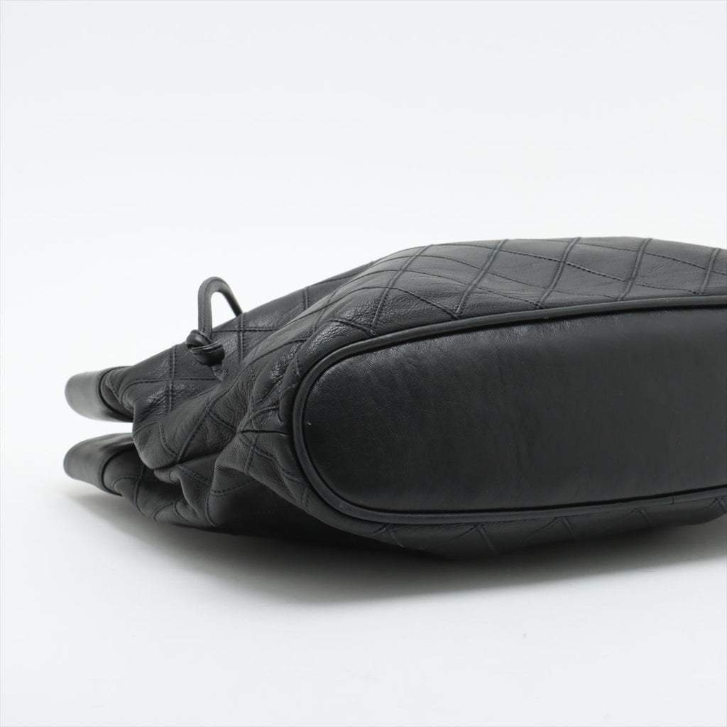 Bolt Boutique Chanel Lambskin Black Quilted Shoulder Bag 0 Series #3752 — side view