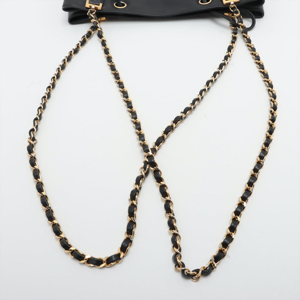 Bolt Boutique Chanel Lambskin Black Quilted Shoulder Bag 0 Series #3752 — back view