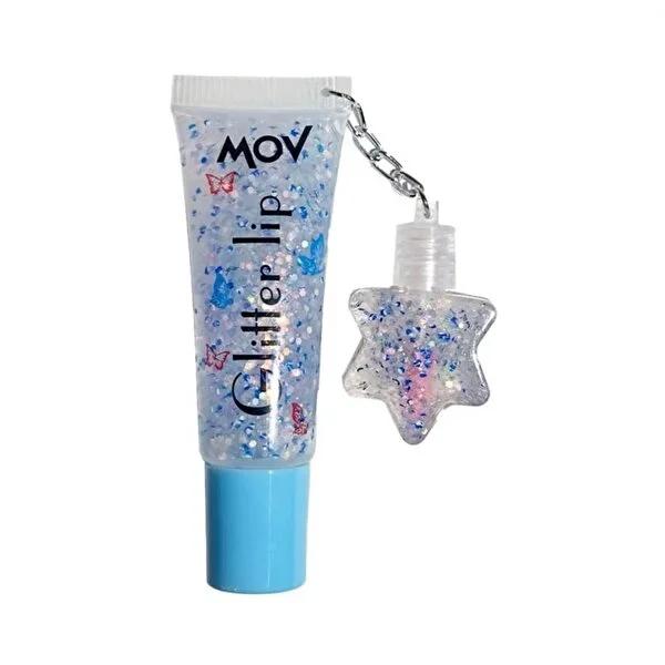 Mov Blue Glitter Lip Gloss - Sparkly, Hydrating, Non-Sticky, Ultra-Glossy Lip Makeup for a Breathtaking Look
