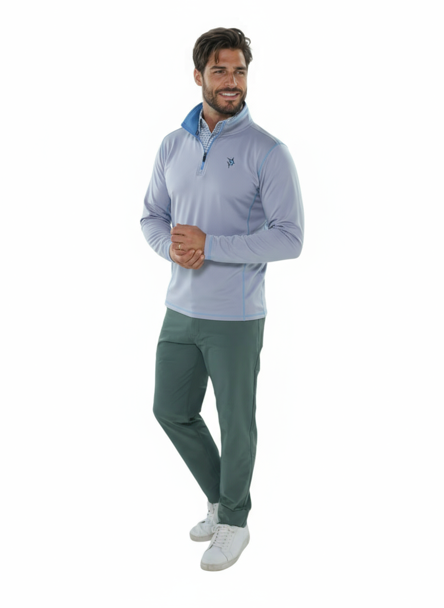 Montauk Quarter Zip Midweight Comfort – White Water Life, view 4