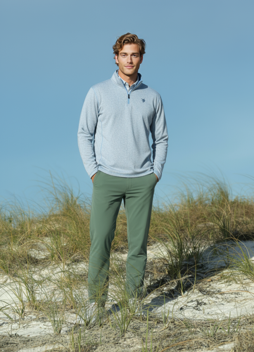 Montauk Quarter Zip Midweight Comfort – White Water Life, view 2