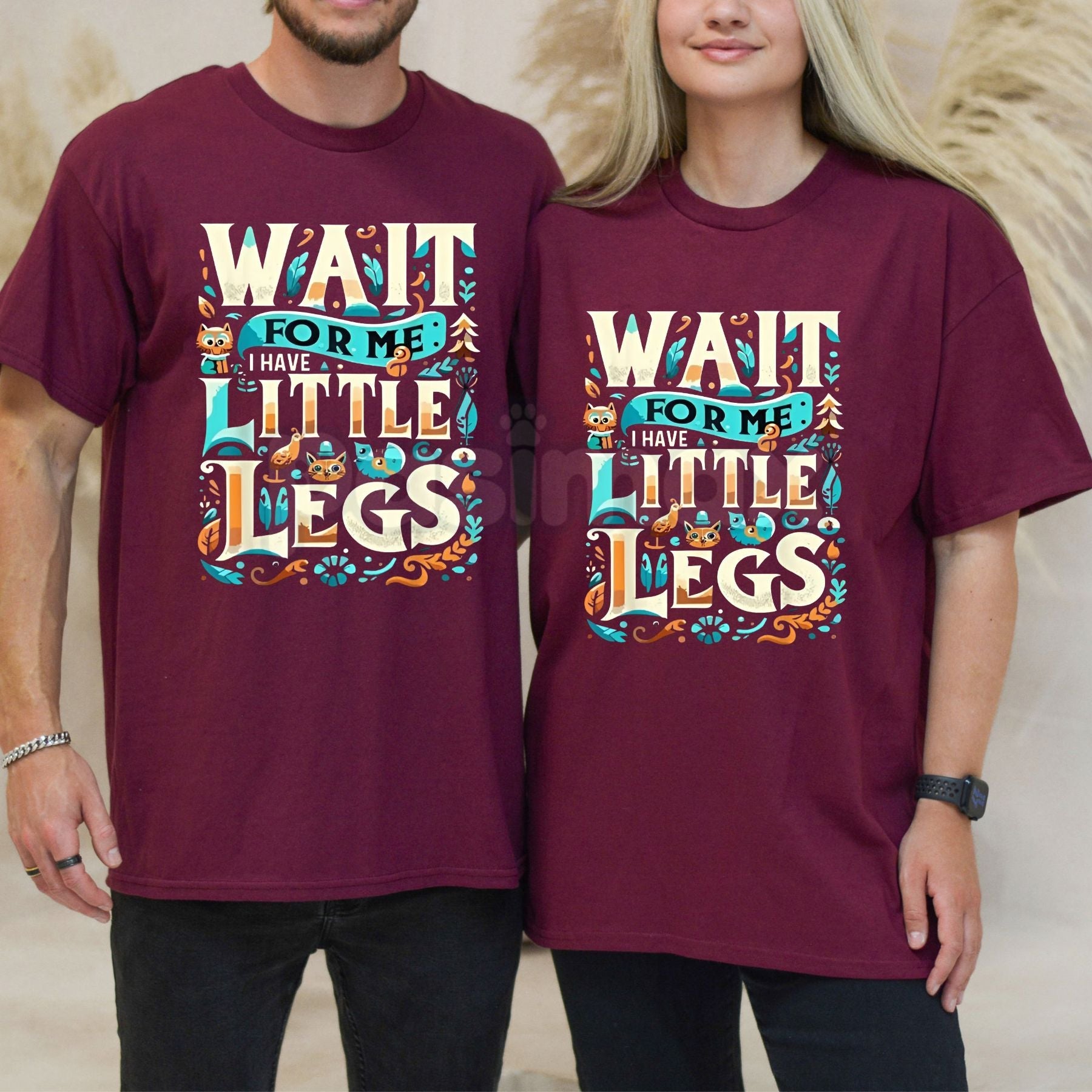 Pasimax "Wait For Me I Have Little Legs" Funny T-Shirt - Cute Short People Graphic Tee, Funny Corgi & Dachshund Lover Shirt, 