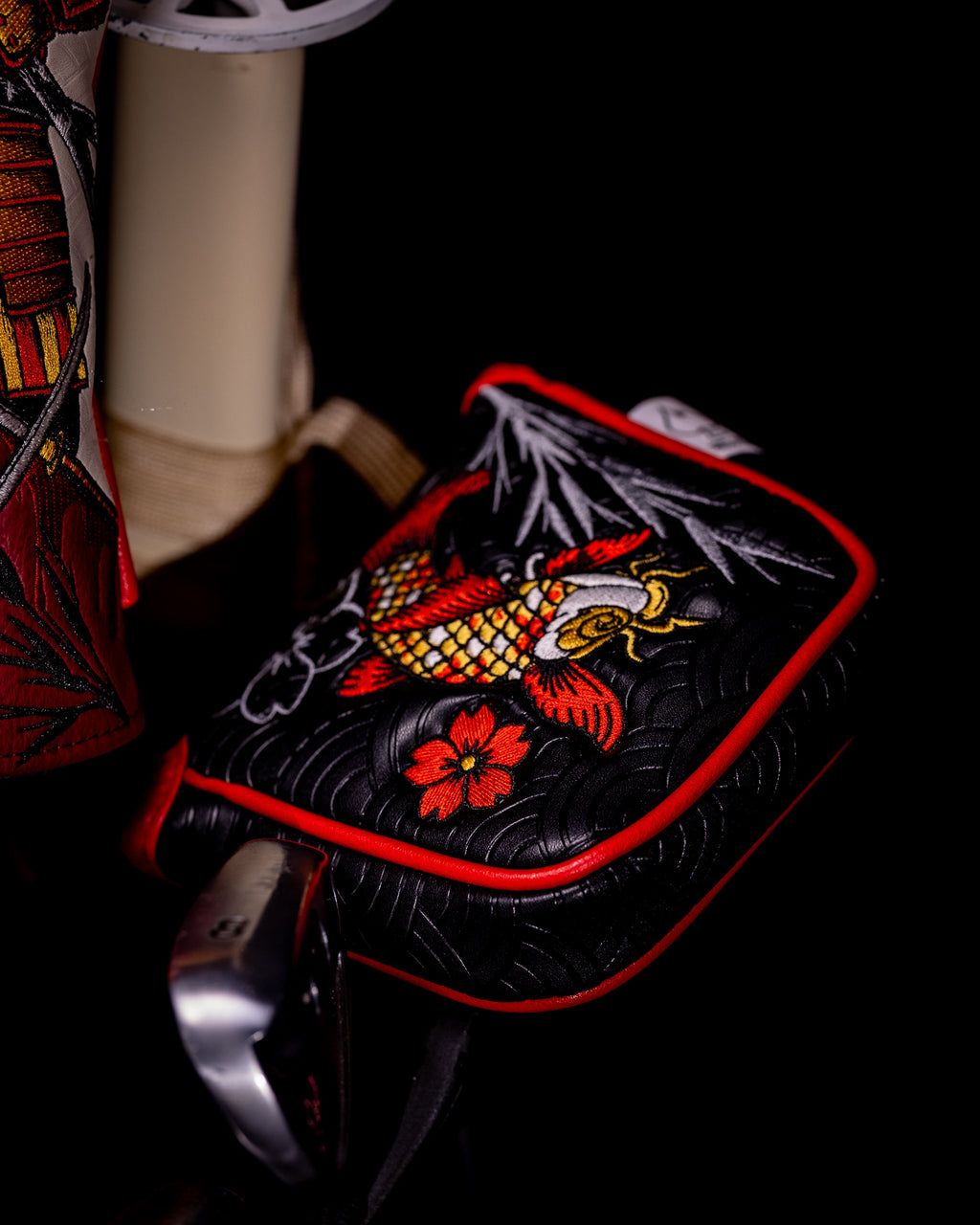 Pins and Aces Koi Flow - Mallet Putter Cover — back view