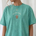 Washed Cotton Coffee T-Shirt – Vintage Graphic Caffeine Tee, Retro Lightweight Coffee Lover Shirt, Distressed Aesthetic Barista Streetwear