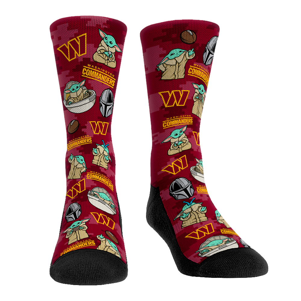 Rock 'Em Socks Washington Commanders - Star Wars  - Grogu All-Over — main product shot