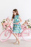 Mila & Rose ® Watercolor Butterflies Flutter Sleeve Twirl Dress — main product shot