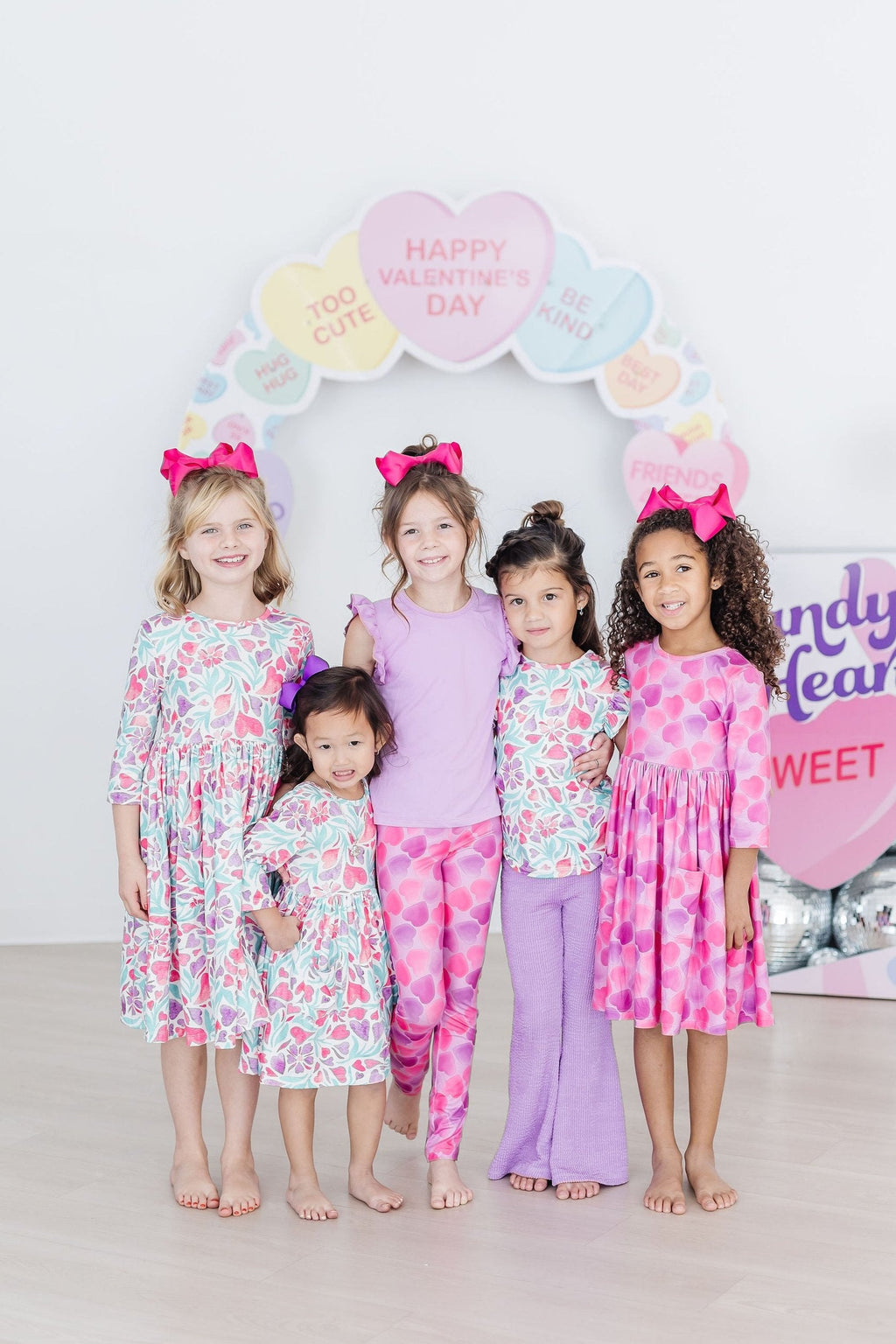 Mila & Rose ® Watercolor Hearts S/S Ruffle Tee — alternative angle