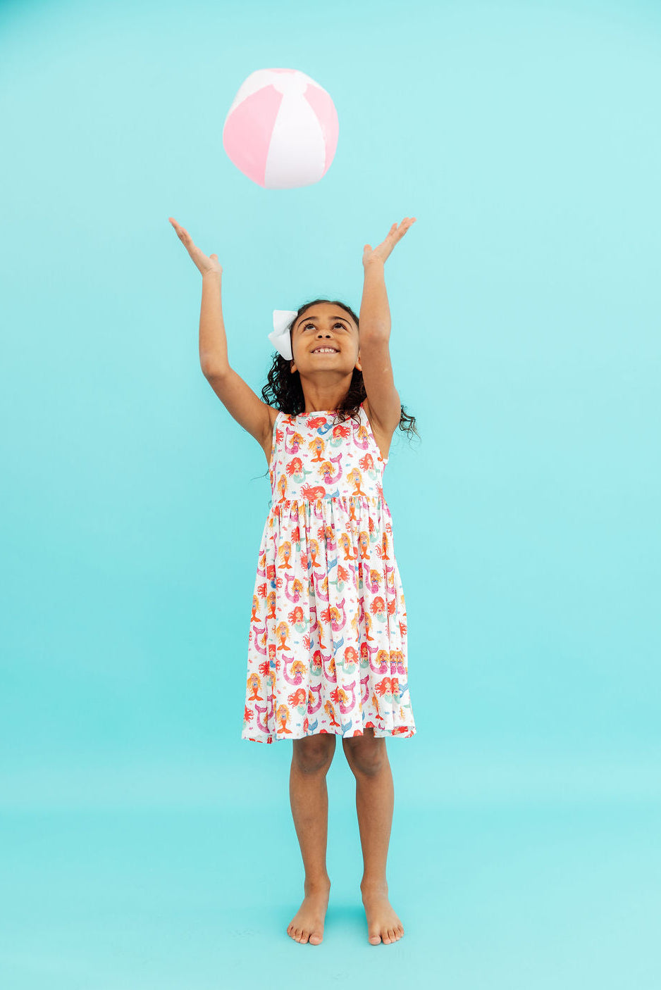 Mila & Rose ® Watercolor Mermaids Tank Twirl Dress — detail close-up