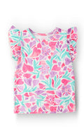 Mila & Rose ® Watercolor Hearts S/S Ruffle Tee — main product shot