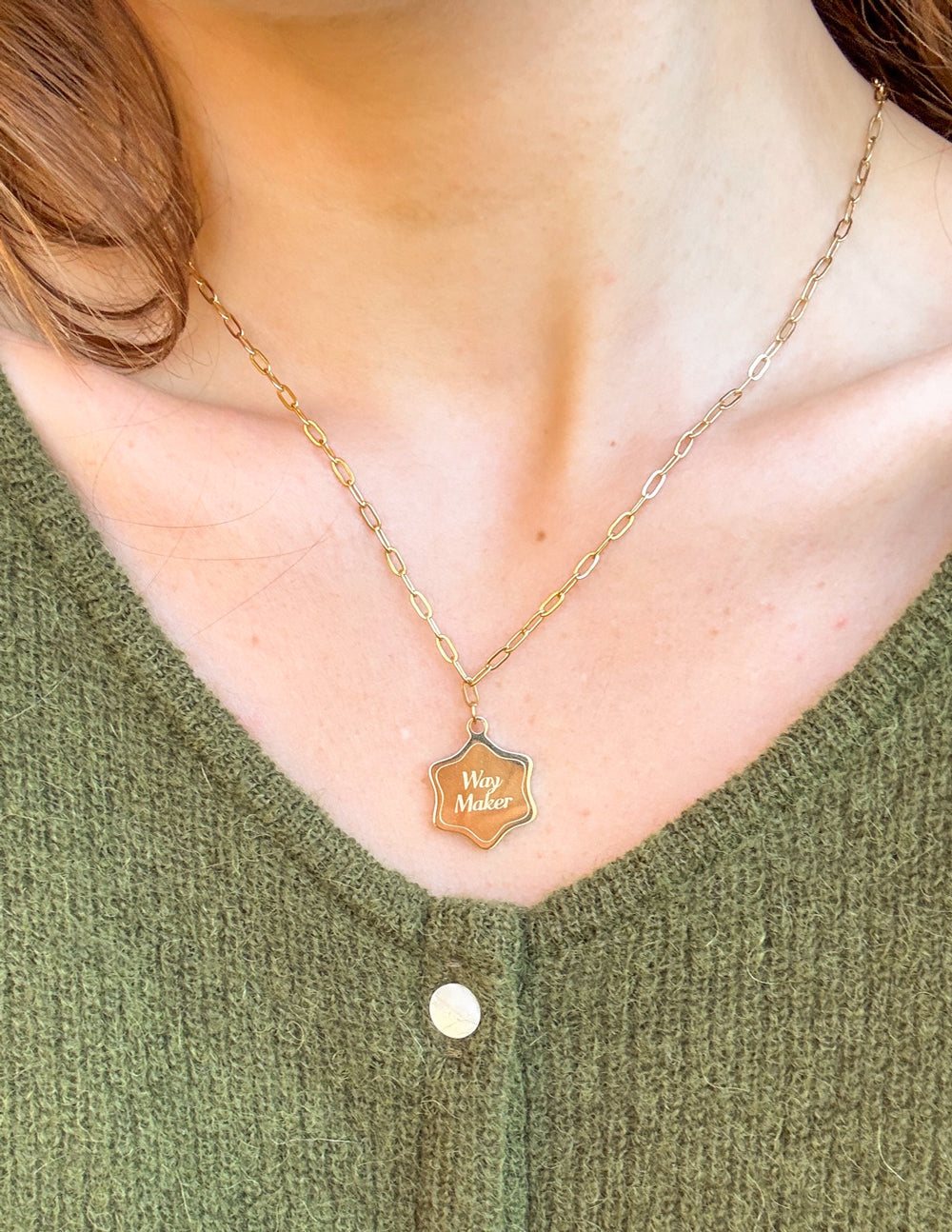 Elevated Faith Way Maker Necklace — lifestyle context