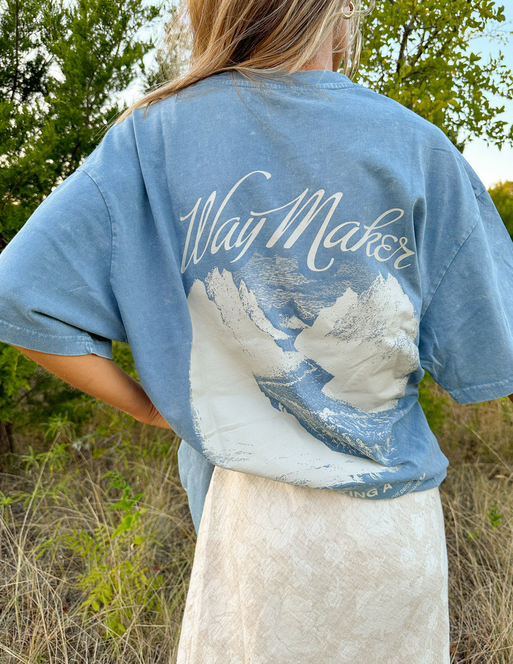 Elevated Faith Way Maker Unisex Tee — in-use photo