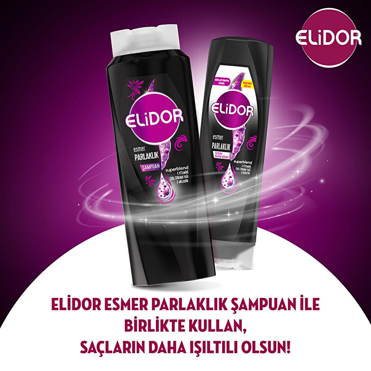 Elidor Hair Serum for Dark Hair - Nourishing Leave-in Conditioner with Chia Seed Oil, Vitamin E & Keratin for Shine Enhancement