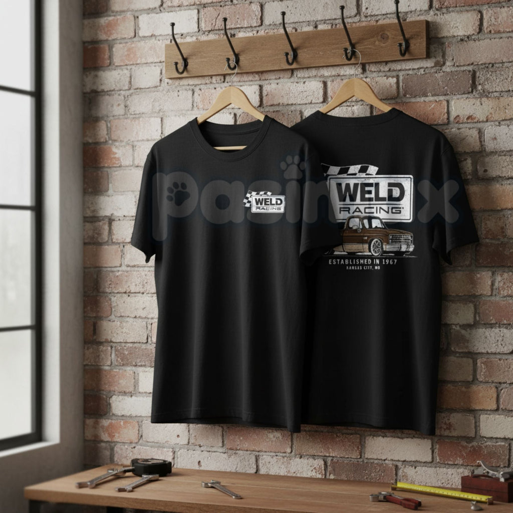 Weld Racing C10 Truck Classic T-Shirt – Retro Square Body 2-Sided Graphic Tee, Premium 100% Cotton Custom Pickup Top, Soft Lived-In Heavyweight Trucker Gift, Made in USA