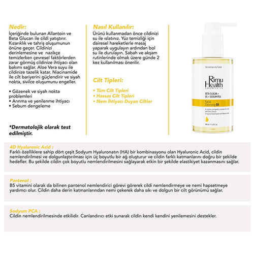 Rimu Health Facial Cleansing Oil: Blackhead & Acne Treatment, Soothing Beta Glucan Formula, Deep Pore Cleansing for All Skin Types