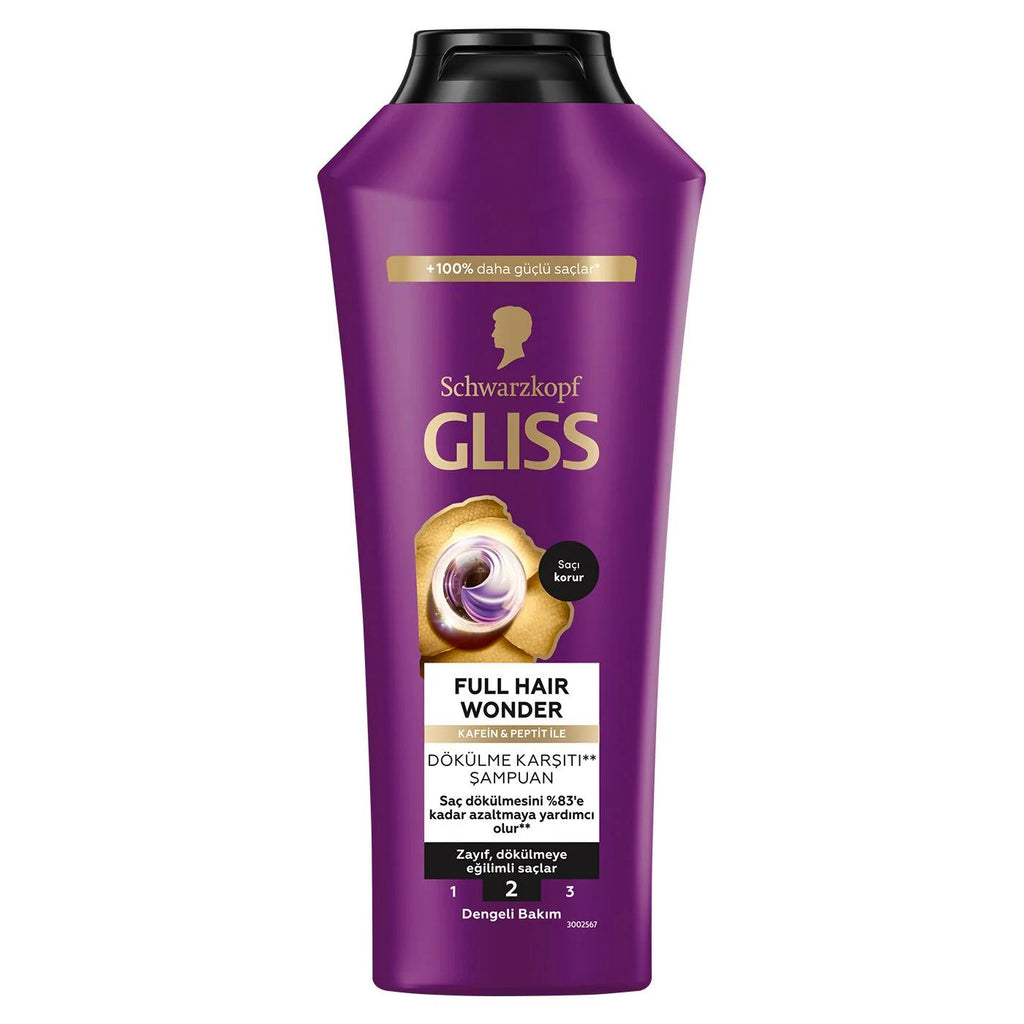 Gliss Full Hair Wonder Anti-Hair Loss Shampoo: Strengthens, Volumizes Thin Hair with Biotin & Collagen - 400ml