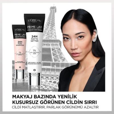 Loreal Paris Prime Lab Matte Makeup Primer - 24 Hour Matte Finish, Long Lasting Foundation Primer for Oily Skin