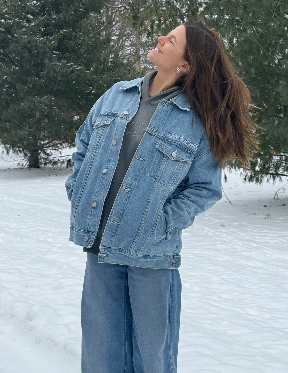 Elevated Faith What a Friend In Jesus Denim Jacket — main product shot