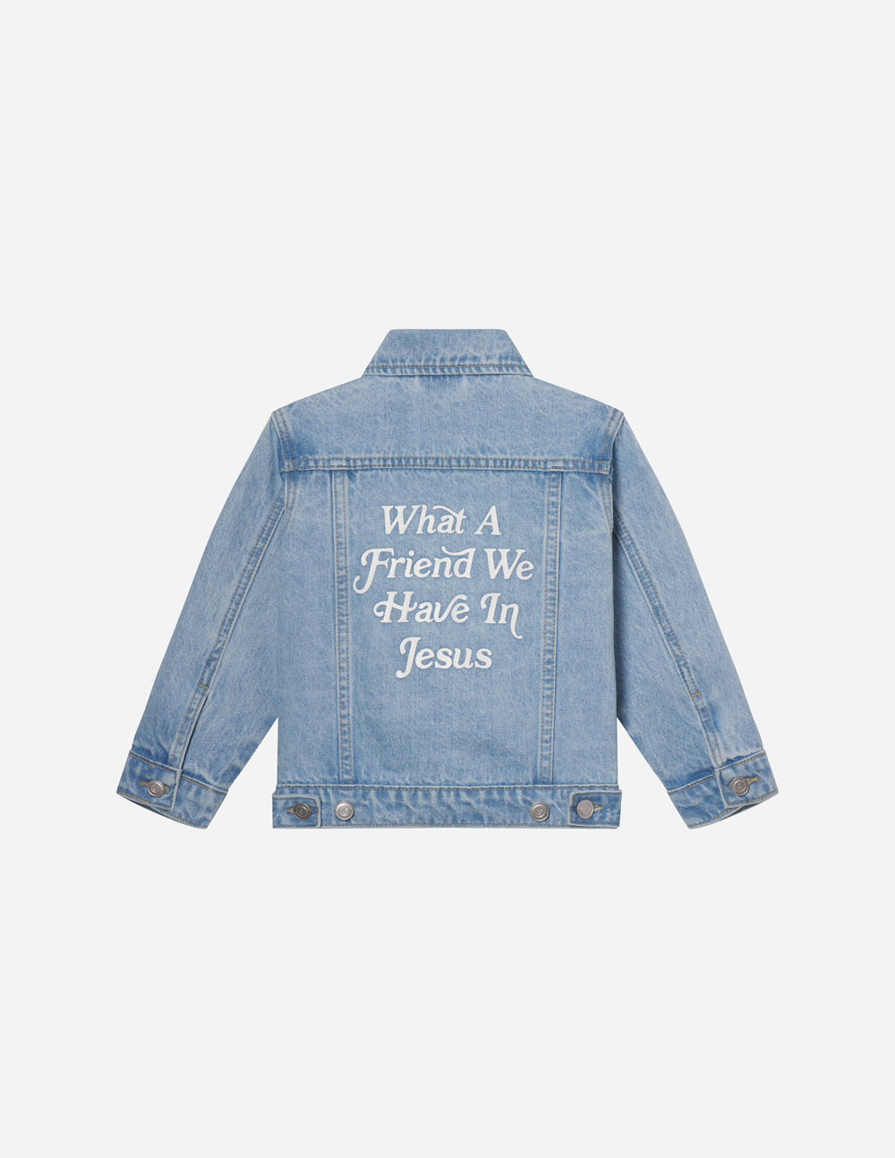 Elevated Faith What a Friend in Jesus Kids Denim Jacket — feature highlight