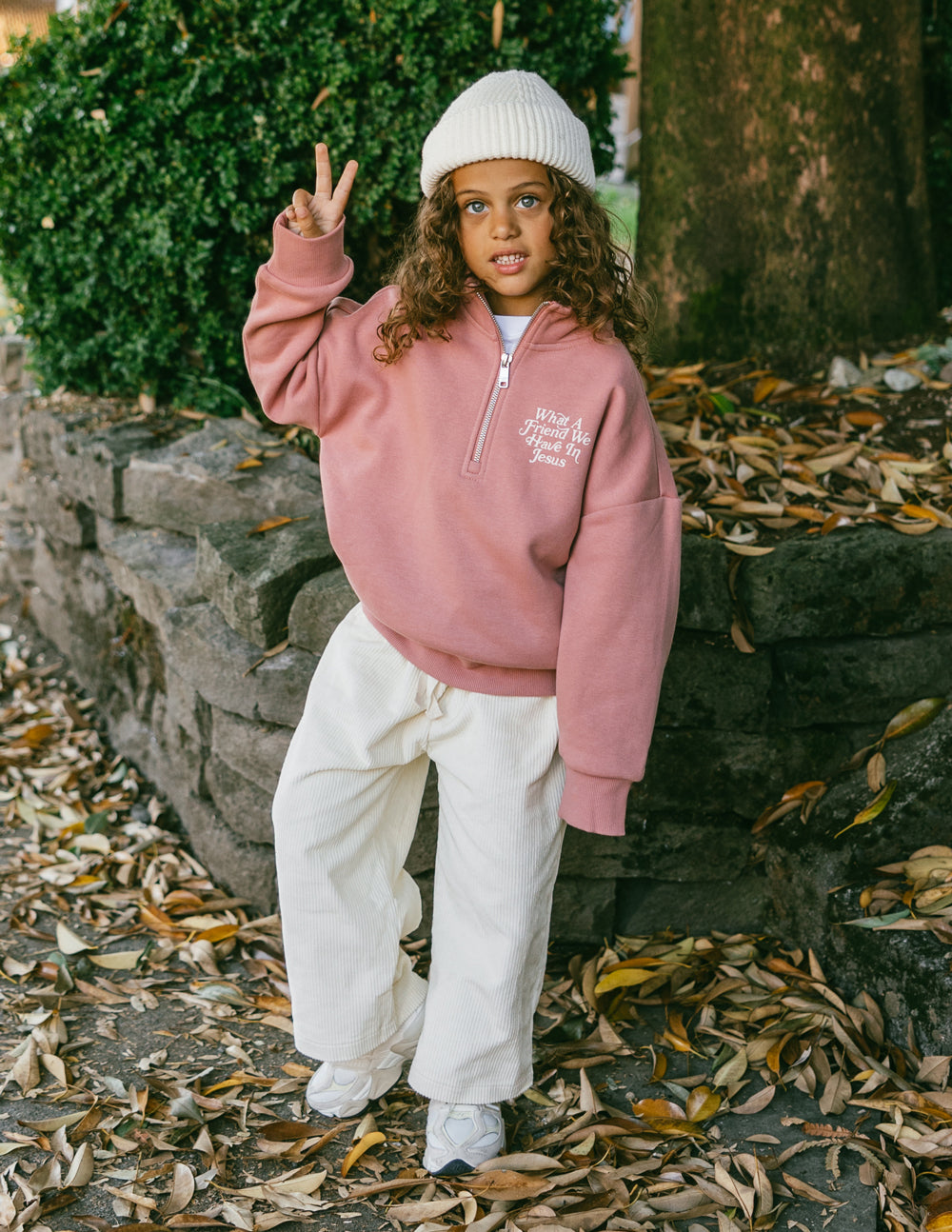Elevated Faith What a Friend in Jesus Kids Half-Zip — main product shot