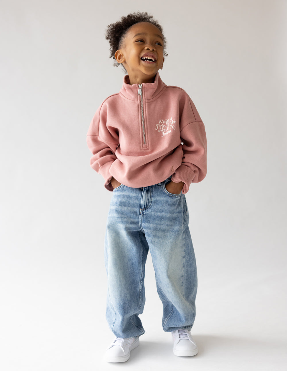 Elevated Faith What a Friend in Jesus Kids Half-Zip — detail shot 6