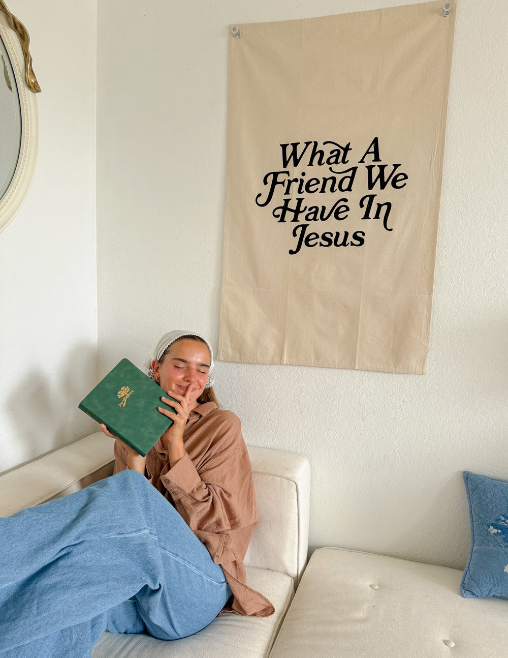 Elevated Faith What a Friend in Jesus Tapestry — side view