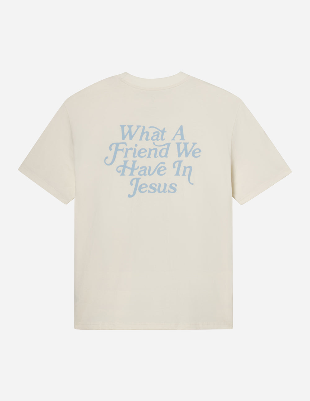 Elevated Faith What a Friend in Jesus Unisex Tee — size reference