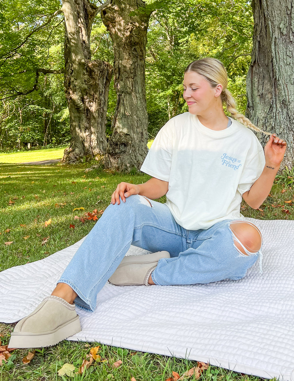 Elevated Faith What a Friend in Jesus Unisex Tee — back view